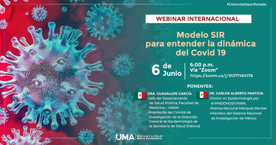 6 Junio | Webinar: Modelo SIR para entender la dinámica del COVID -19 –  Universidad María Auxiliadora